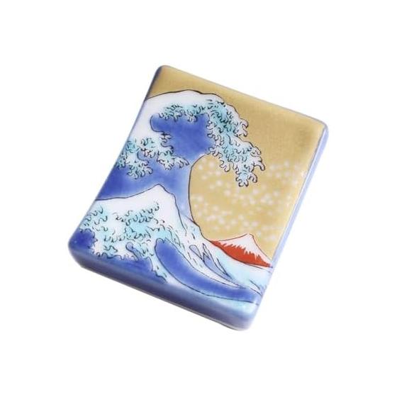Japanese Kutani Ware Hokusai  The Great Wave  Chopstick Rests (Set of 2) - Artistic Porcelain Tableware, Perfect for Gifts and Special Occasions