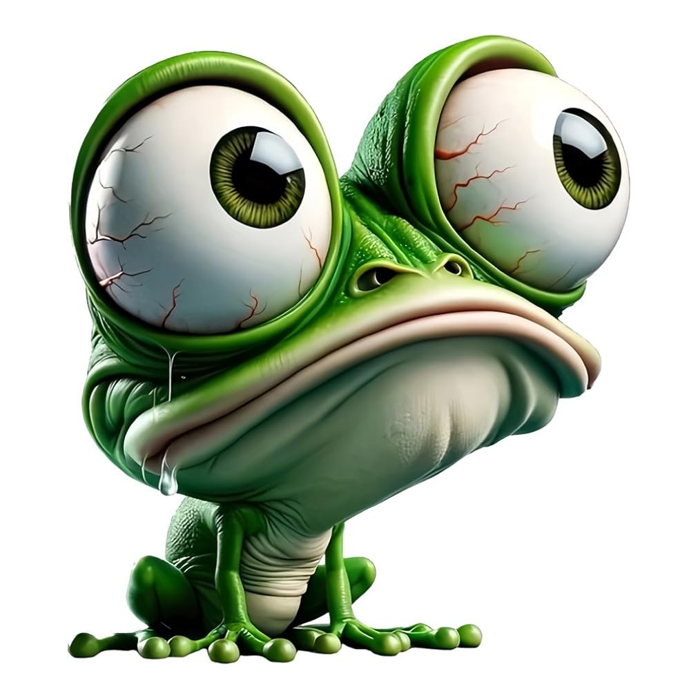 2 Large Eyes Frog Stickers 5x5.5" Perfect for Cars, Motorcycles, Boats, Windows, Laptops Funny