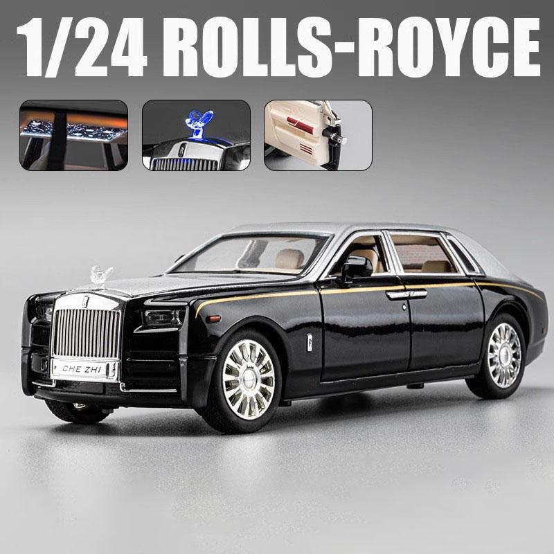 AAYK1 1:24 Scale Rolls Royce Phantom Alloy Model Car Toy Metal Diecast Music Light Pull Back Vehicles Models Ornaments Present for Kid
