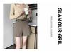 Black High-Waist A-Line Bootcut Suit Shorts for Women - Autumn/Winter Korean Style Casual Pants