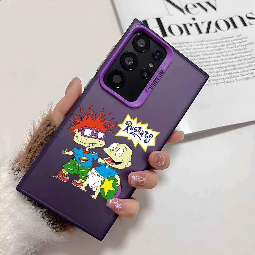 Funny R-Rugrats Phone Case For Samsung Galaxy S25 Edge S24 S23 S22 S21 S20 Ultra Funda Silicone Silver Cover