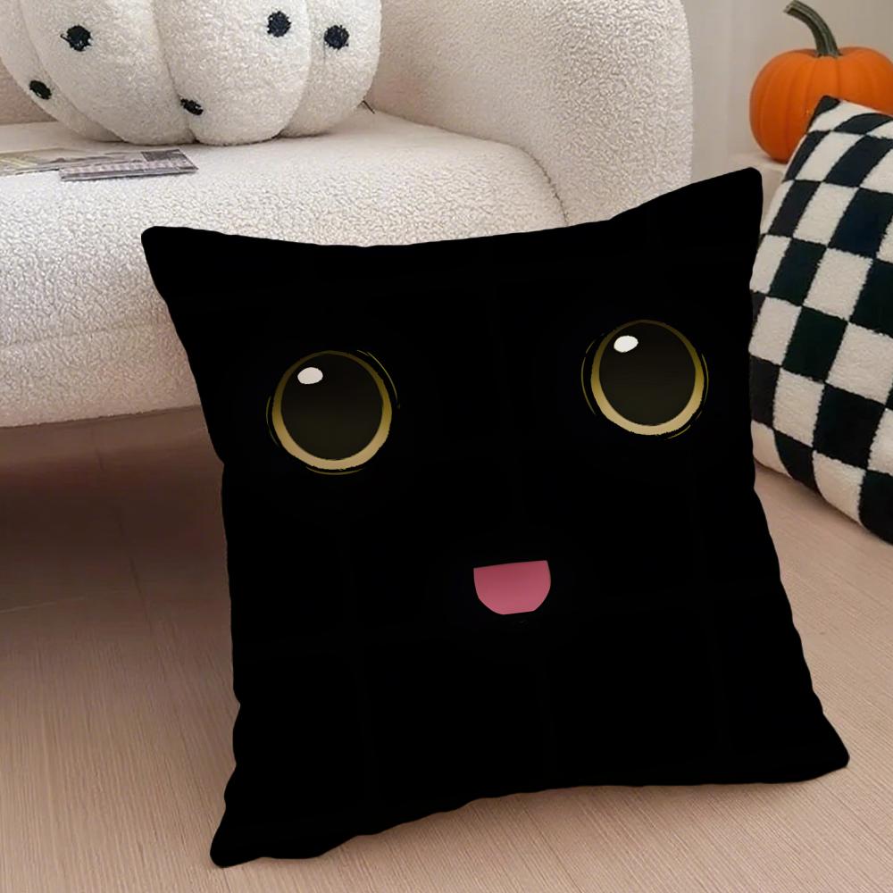 Cute Art Cat Eyes Cushion Cover Throw Pillow Cover Hidden Button Durable Polyester Chair Cushion