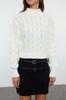 Women's Elegance Style Sweater Mink Crop High Collar Knitwear Sweater
