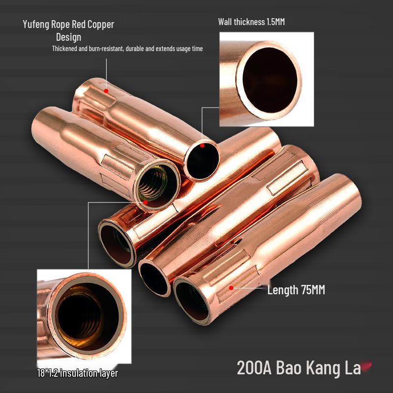 MIG Welding Accessory Set: Gas Shielded Gun, 350 Nozzle, 200 Sleeve, 500A Copper Conductive Tip.