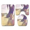 Beach View Bathroom Floor Mat Three-Piece Toilet Carpet Toilet Mat Set Door Mat Bathroom Non-Slip Mat