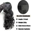 Ribbon Style Long Curly Wig for Women - Natural Large Waves, Fashionable Half Head Cover