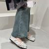 French Retro Polka Dot Small Single Shoes Square Head Mary Jane Shoes Summer Women'S Word With Flat Shoes