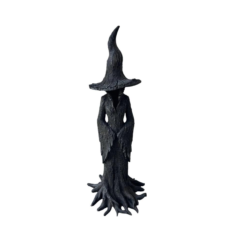 

Creative Resin Halloween Witch Ornaments Retro Spooky Halloween Decorations Hand-Painted Gothic Witch Statue Desktop Ornament