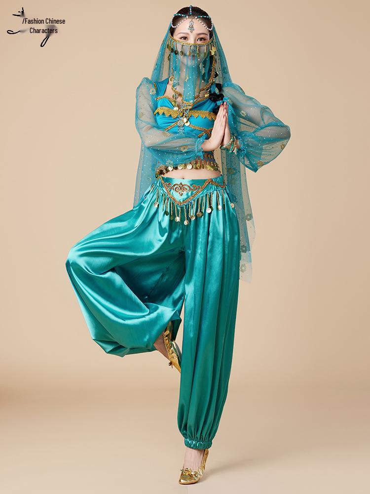Halloween Princess Jasmine Cosplay Costume: Belly Dance & Stage Performance Set