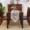 Lace Table Runner Floral Embroidery Fabric Rustic Table Runners Elegant Chic Table Transparent Cover for Home Dining Room Tabletop Decor Wedding