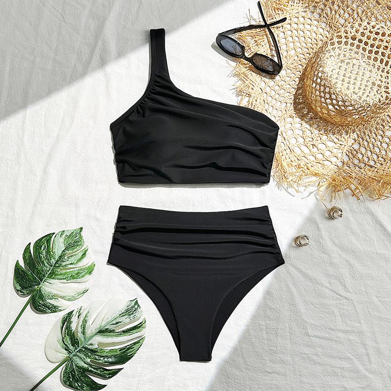 

Sexy One Shoulder Bikinis Swimsuits Women s Swimwear Push Up Female Beach Bathing Suits Two-pieces Bikini Set S