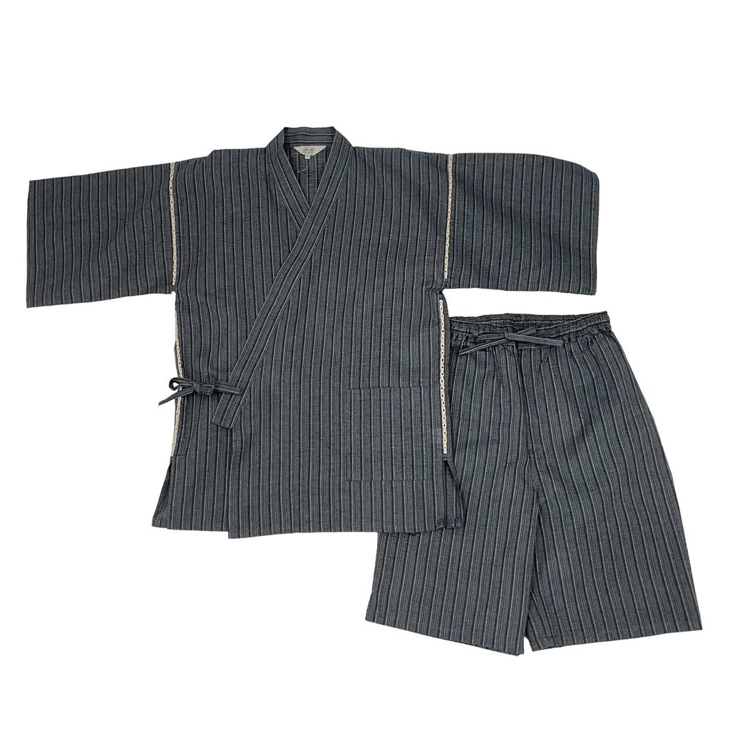 Mermaid Ookini Men's Plus Size Jinbei Top and Bottom Set, Cotton and Linen, Shijira Weave, Summer Samue Pajamas, Loungewear, Father's Day Gift (LL, [W