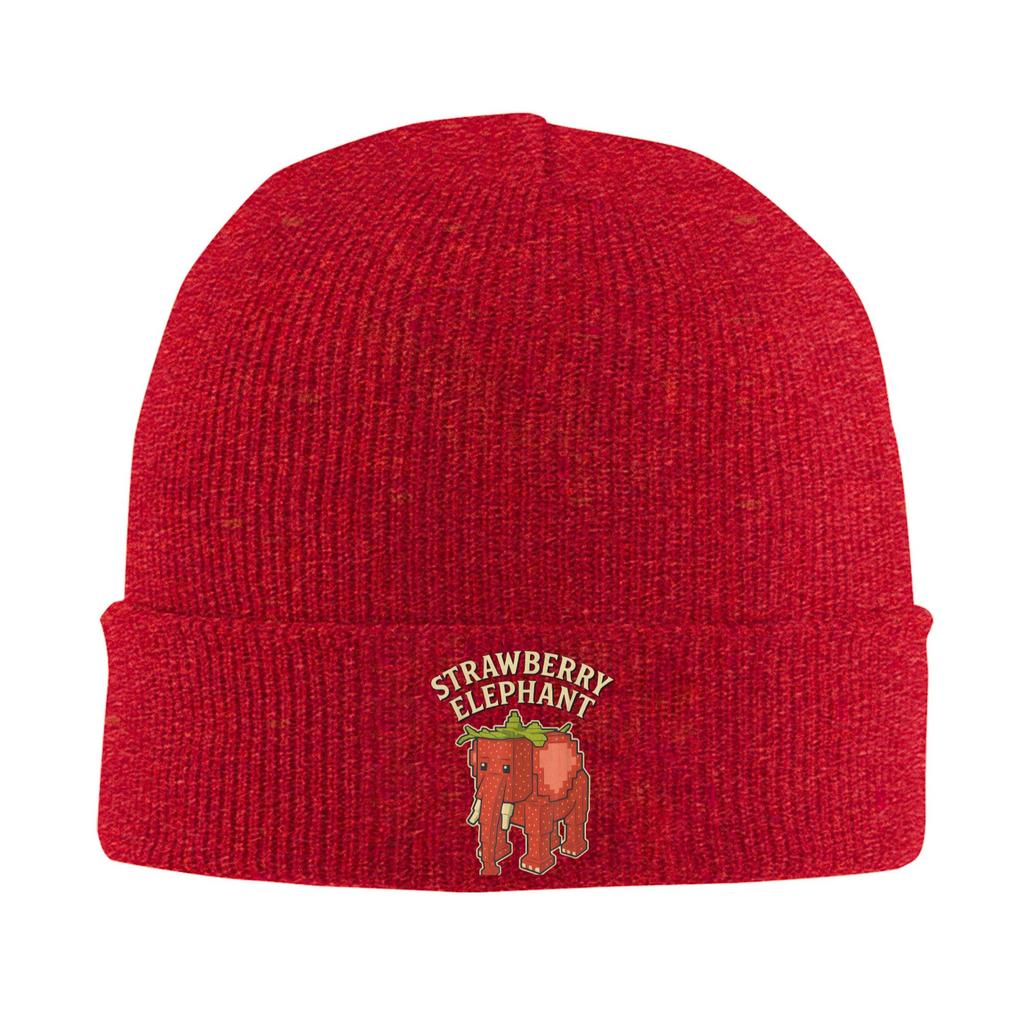 Italian Strawberry Elephant Meme Beanie Hats Bonnet Hats Female Male Vintage Outdoor Skullies Beanies Winter Elastic Caps