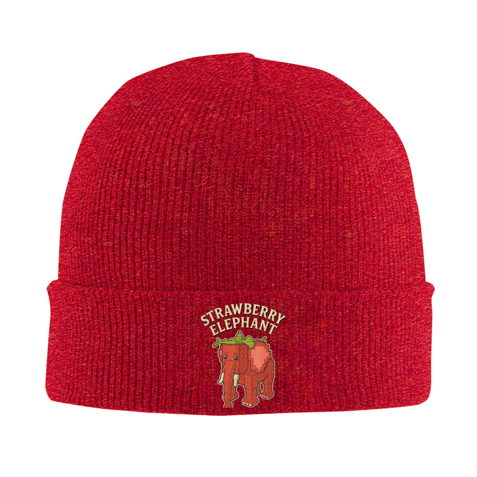 

Italian Strawberry Elephant Meme Beanie Hats Bonnet Hats Female Male Vintage Outdoor Skullies Beanies Winter Elastic Caps One Size