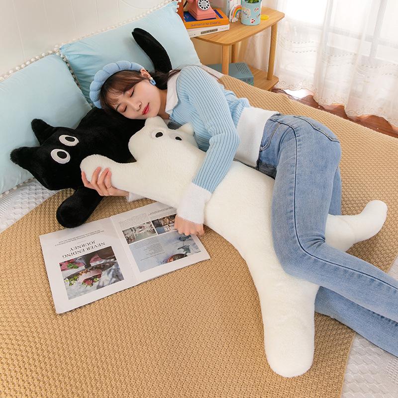 Cute Kitten Long Pillow Dopamine Cute Plush Toy Doll Doll Sleep Comforting Doll
