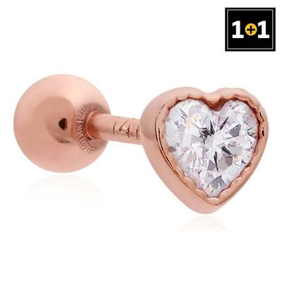 [1+1] 14K Gold-Filled Pin Lovely Heart Piercing (Single Side Sold)