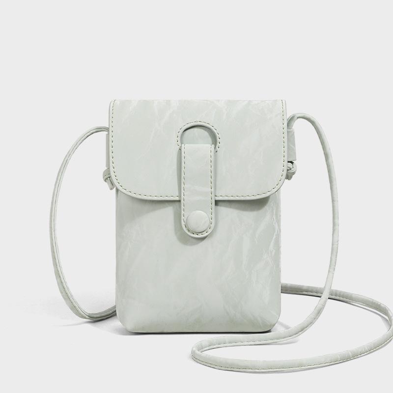 Leather casual women's bag mobile phone bag 2026 new summer lightweight fashion shoulder messenger bag feeling small bag