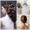Pearl Hair Pins, 18 Pcs Wedding Pearl Hair Accessories Bridal Pearl Rhinestone Hair Clips for Brides Bridesmaid Women