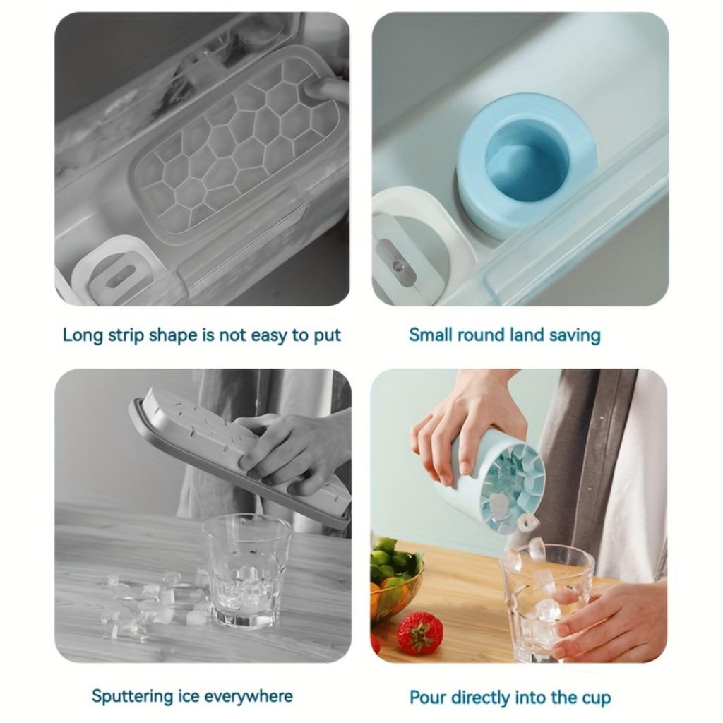 Silicone Ice Cup, Food Grade Cylindrical Ice Tray, Ice Cube Mold, Ice Storage Box, Household Small Ice Cube Mold, Ice Tray Production