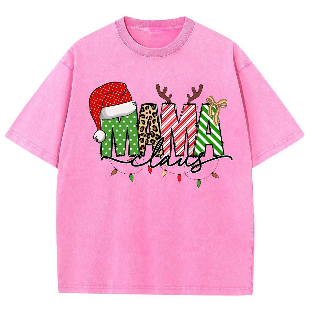 Mother's Day Mama Letter Print Women's Wash T-Shirt Summer Selling Oversized Short Sleeve Unisex Minimalist Top