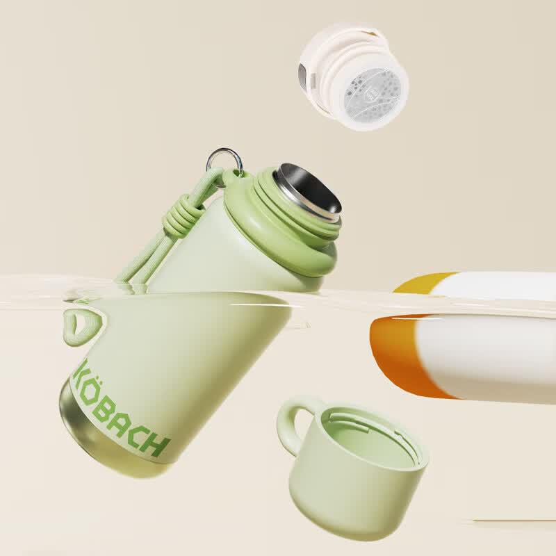 KOBACH 500ml Portable Dual-Drink Insulated Travel Mug