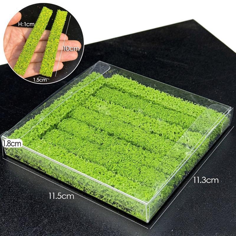 8Pcs/Pack Simulation Shrub Strips Model Hedge Bush Miniature Landscape For Ho Scale Train Diorama Wargame Sand Table