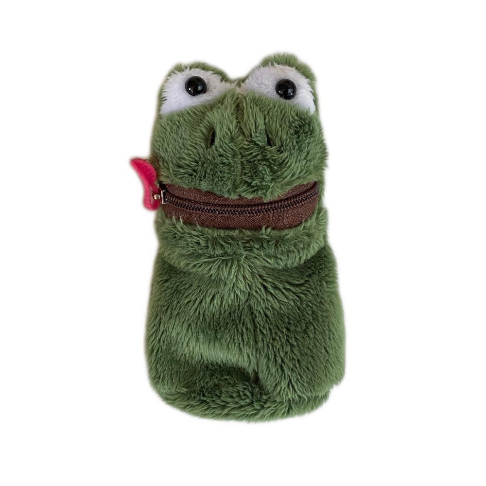 Furry Frog Plush Money Bag Funny Frog Earphone Bag Open Mouth Frog Coin Purse Wallet  Gifts