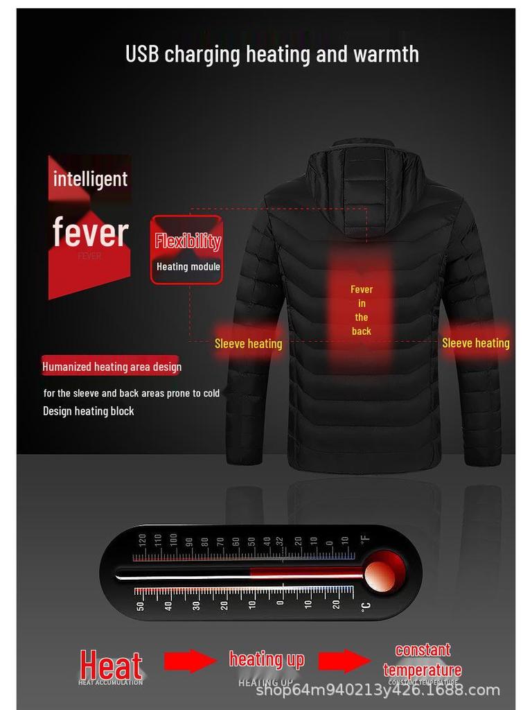 Intelligente temperaturkontrollierte beheizte Baumwolljacke: Elektrisch, Warm und Bequem