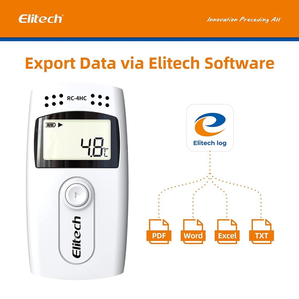 Elitech 16000points Mini Temperature and Humidity Data Logger Temperature and Humidity Recorder RC-4HC (10pcs)