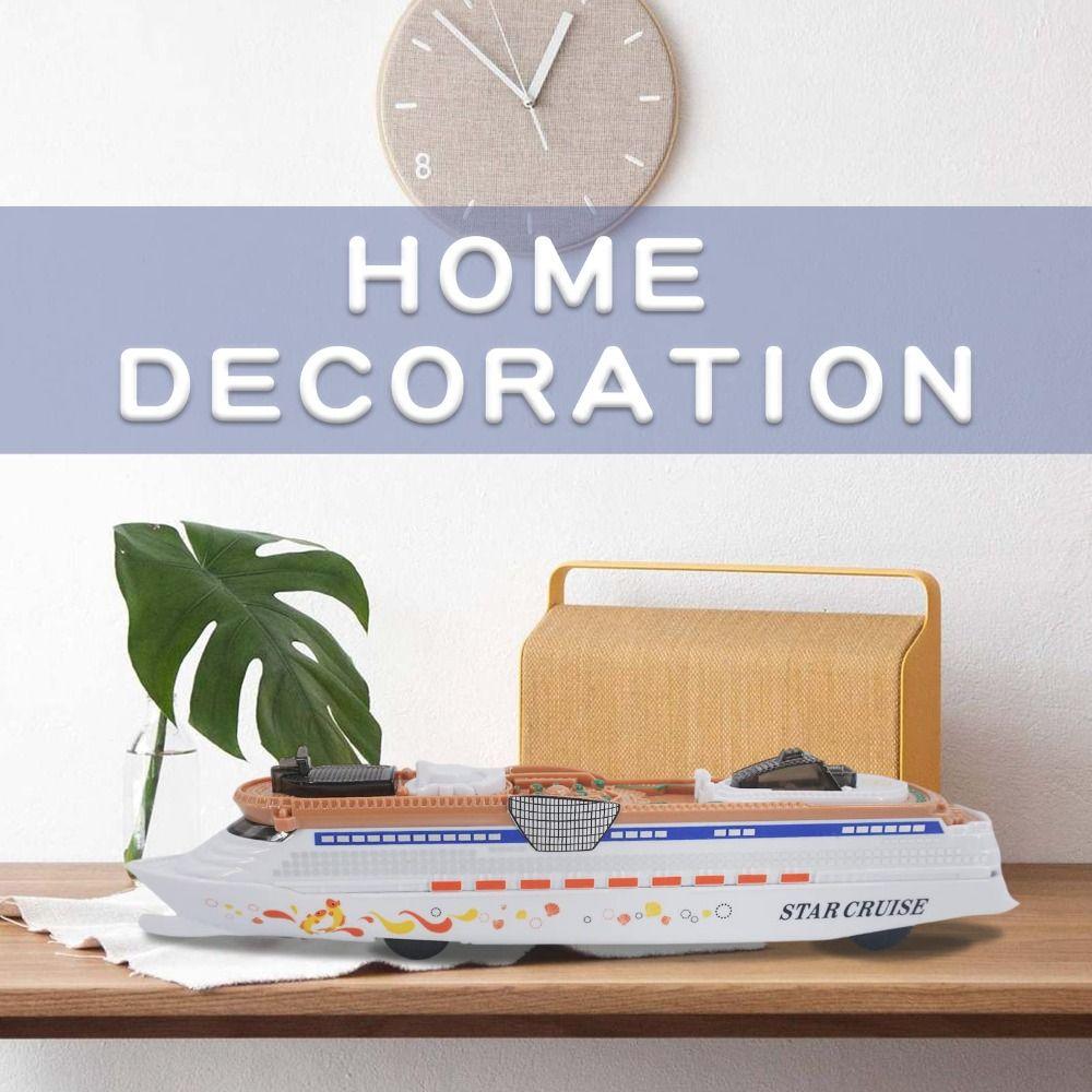 Kids Birthday Gift Ocean Liner Boat Toy Home Decoration with Light and Sound Cruise Ship Model Toy