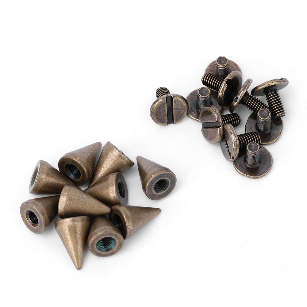 50pcs 7*10mm Spikes Punk Rivets Leathercraft Studs Clothing Decoration (Bronze)