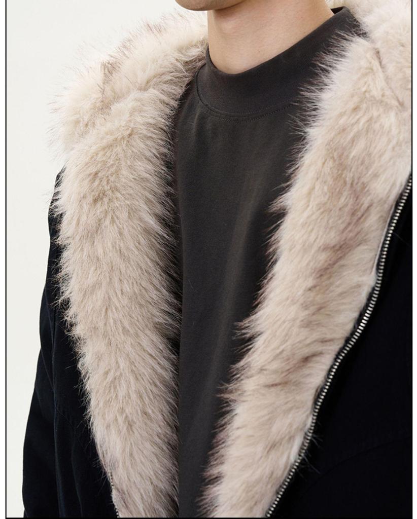 Winter 2025 Men's Plus Velvet Thickened Fur Collar Cotton Jacket - Warm Couple Style