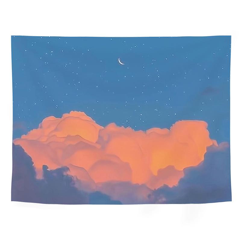 

2D Печать Ins Пейзаж Настенный Гобелен Декоративная Ткань для Фона Спальни Общежития Художественный Декор Гостиной 74x94cm(29x37in)
