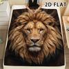 1Pc 2D FLAT Majestic Lions Print Flannel Blanket,High Quality Comfortable for All Seasons,Home Decor,Warmth and Comfort,Perfect for Christmas Gifts