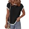 BITCED Women's Fashion Casual Short Sleeve O-Neck Blouses & Shirts