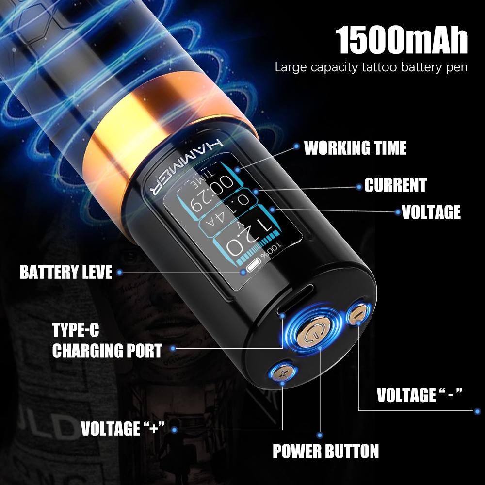 Wireless Tattoo Machine Rotary Pen Powerful Brushless Motor with 4mm Stroke For Tattoo Artists Ring Switch