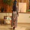 Johnature Femeie Primavara Casual Imprimeu Abstract Maneci Lungi Rochie Guler Patrat Rochie A-Line Stil Vintage