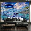 ASTRO BOT Custom Name Wall Tapestry Aesthetic Wall Hanging Printed Fabric Blanket Decorative Tapestries for Bedroom Living Room Home Decor