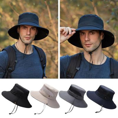 1Pc Sun Hat Bucket Cargo Safari Bush Boonie Summer Fishing Hat UPF 50+ for Men Women
