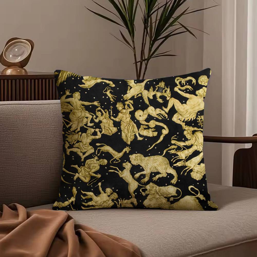 England Style Abstract Vintage Pillow Case Anti-dustmite Pillowcase Invisible zipper silky short plush Sofa cushion cover