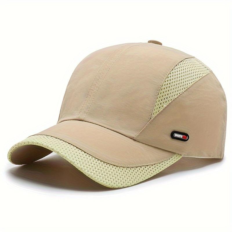 Hat Men'S Spring/Summer Mesh Baseball Cap Quick Dry Wash Large Eave Breathable Visor Outdoor Sports Cap