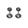New Fashionable Gray Crystal Charm Earrings Y2K Ellipse Geometric Earring Line Triangle Geometric Symmetry Ear Jewelry