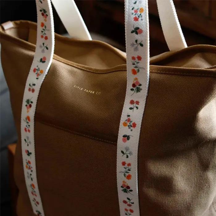 Rifle Paper Ditsy Dahlia Canvas Tote Bag