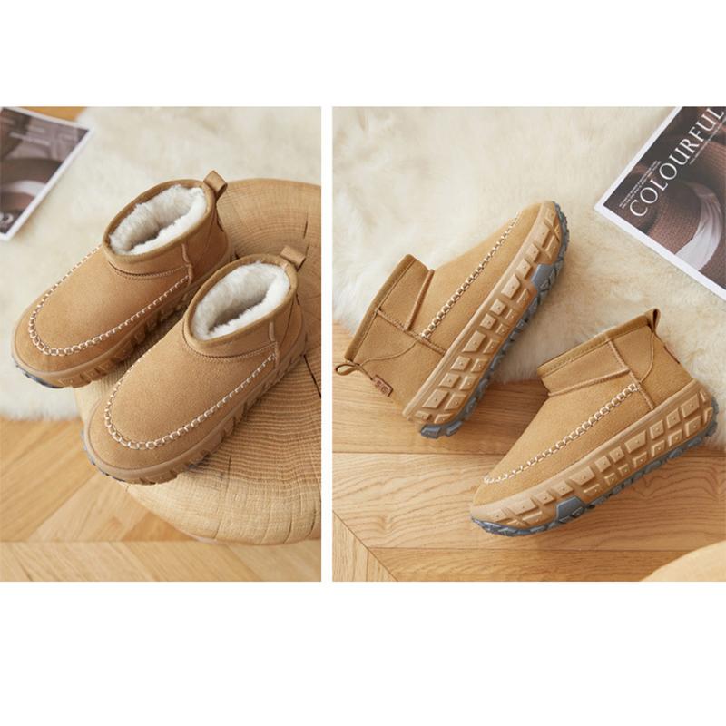 Snow Boots Women Winter Shoes Warm Plush Flat Platform Thick Sole 6cm Laides Ankle Boots Non-slip Cotton Shoes