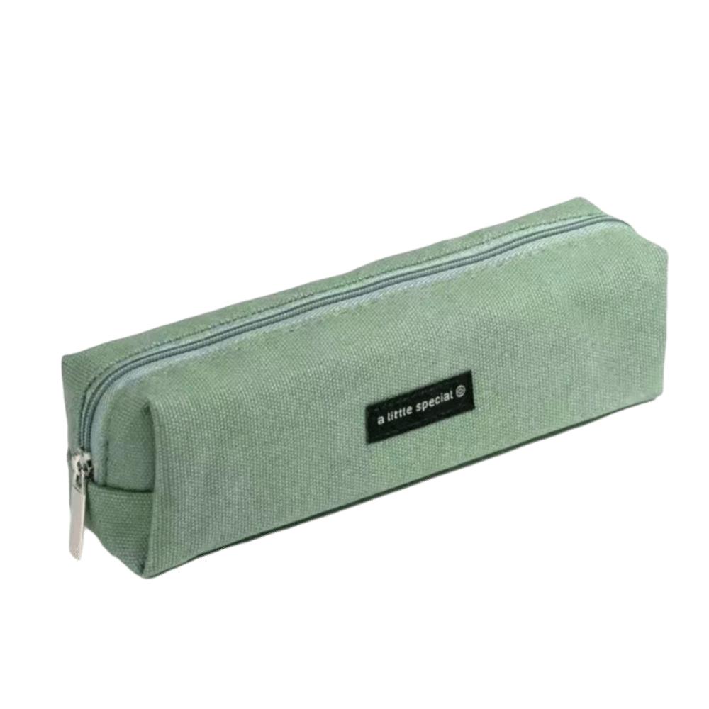Small Size Canvas Pencil Case Solid Color Pencil Organizer Case  Stationery Storage