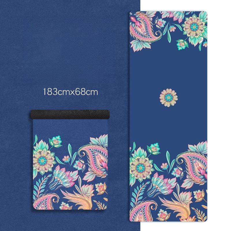 1.5mm Foldable Suede Yoga Mat Natural Rubber Fitness Mat Non Slip Sweat Absorbent Portable Travel Exercise Mat For Pilates