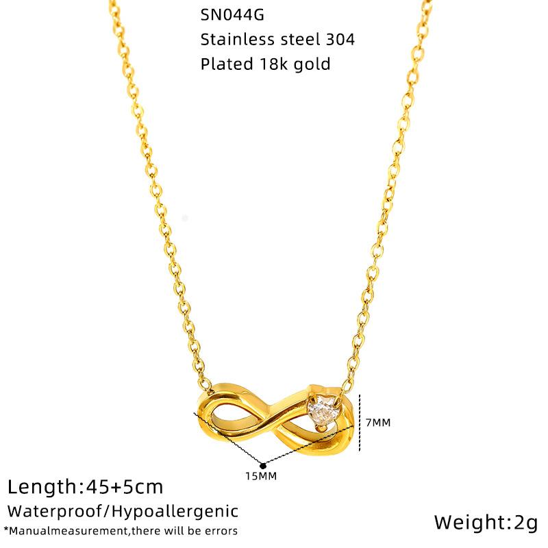 Elegant And Sweet Literary Diamond-Encrusted Digital Titanium Steel Clavicle Chain Personalized Stainless Steel Necklace