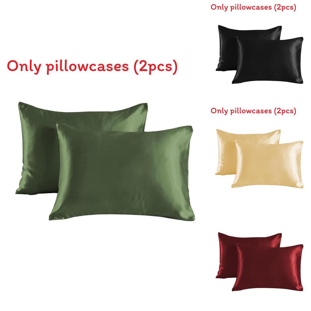 Soft Satin Pillowcases With Concealed Zipper Elegant Design Perfect For Home Decor