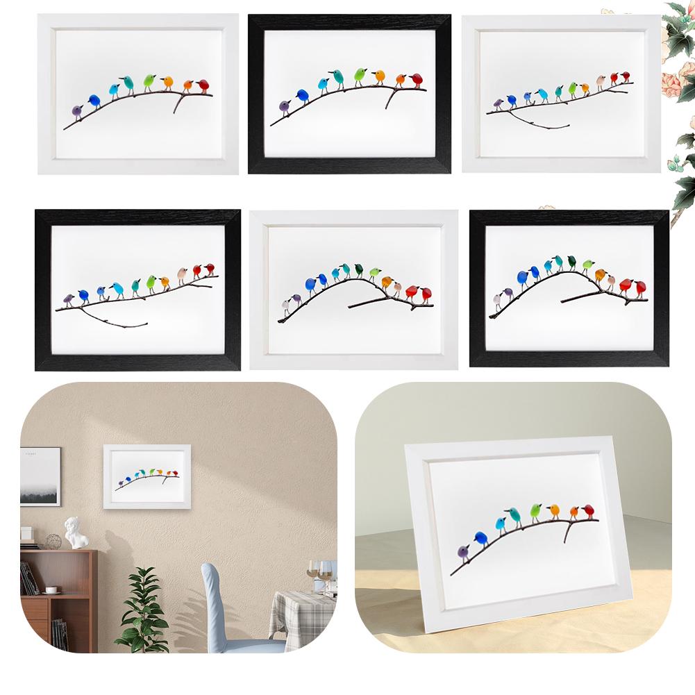 Sea Glass Rainbow Bird Ornament Wall Decoration Art Wall Hanging Birthday Gift Living Room Bedroom Ornament Decoration Crafts