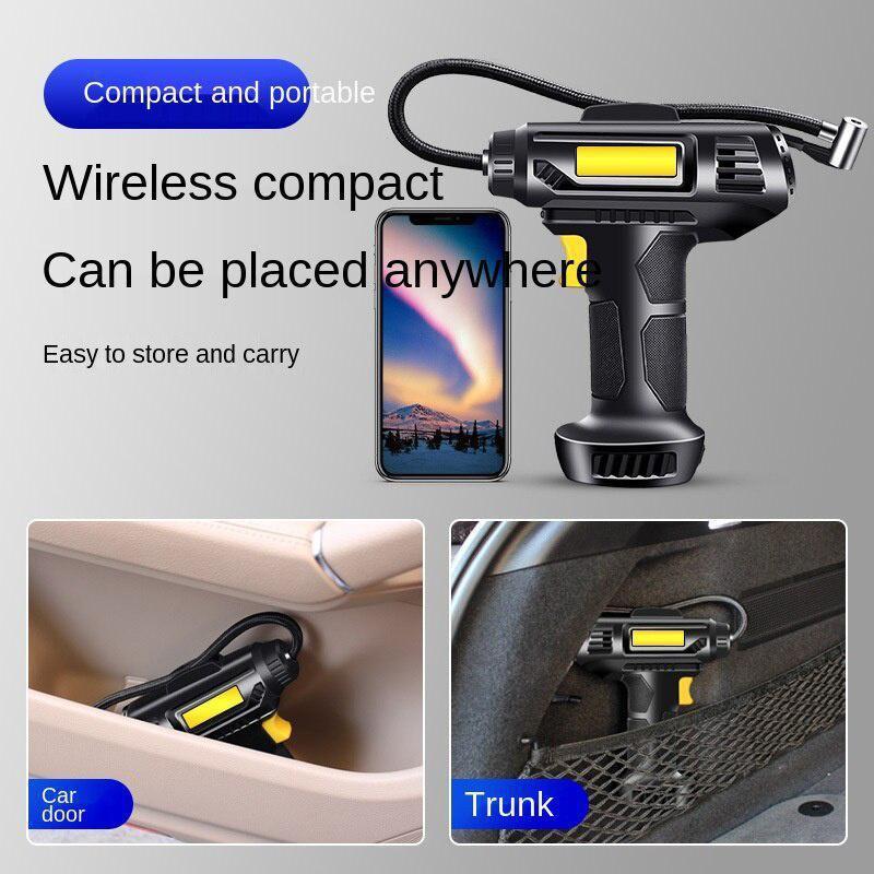 120W Car Air Pump Handheld Electric Car Tire Inflatable Pump Portable Rechargeable Air Compressor Digital Auto Tire Inflator Equipment